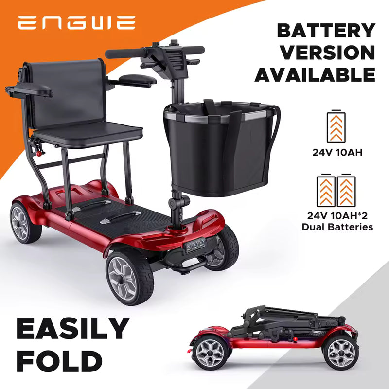 ENGWE Folding Mobility Scooter – 270W, Dual 10Ah Removable Lithium Batteries