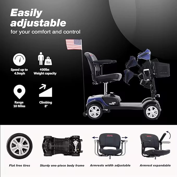 Compact Travel Mobility Scooter – 4 Wheel