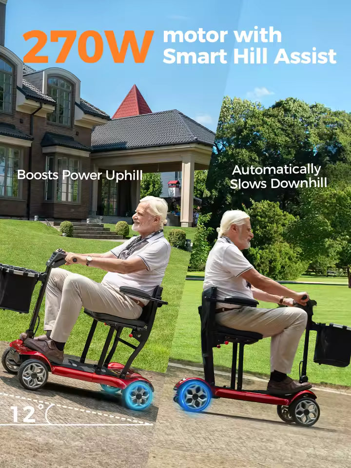 ENGWE Folding Mobility Scooter – 270W, Dual 10Ah Removable Lithium Batteries