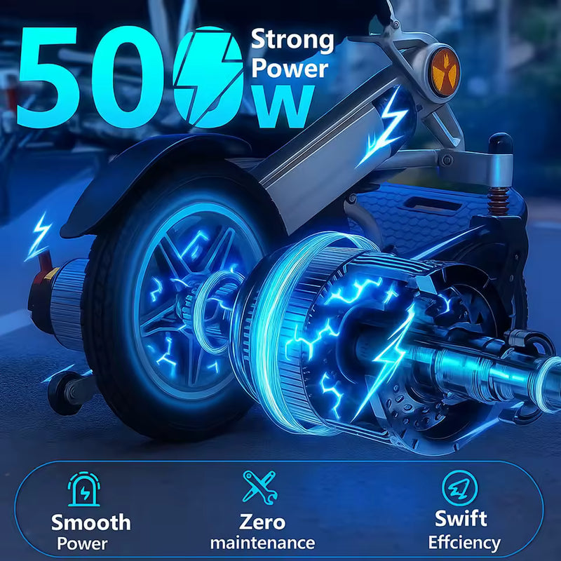 Adult foldable electric wheelchair All-terrain electric wheelchair Powerful 500W dual battery electric wheelchair