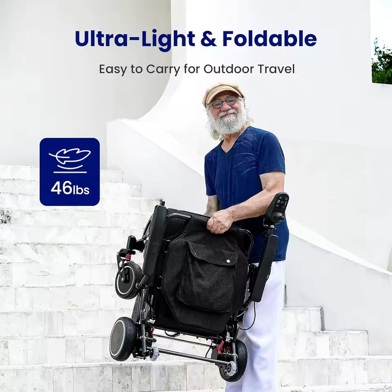 Electric Wheelchair Carbon Fiber, Electric Wheelchairs for Adults Lightweight, Foldable Electric Wheel Chair Seniors