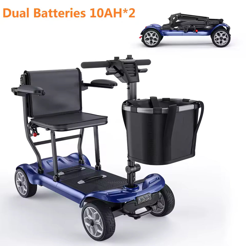 ENGWE Folding Mobility Scooter – 270W, Dual 10Ah Removable Lithium Batteries