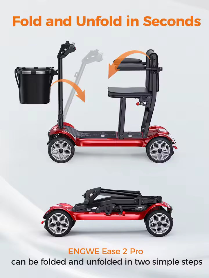 ENGWE Folding Mobility Scooter – 270W, Dual 10Ah Removable Lithium Batteries