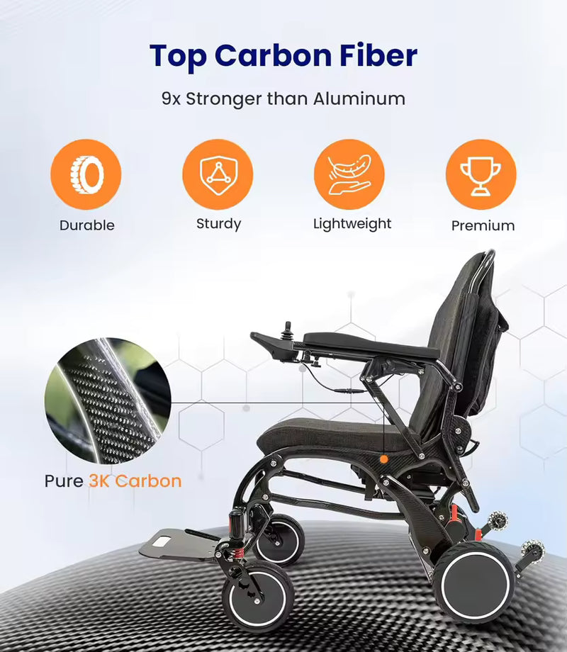 Lightweight Carbon Fiber Electric Wheelchair