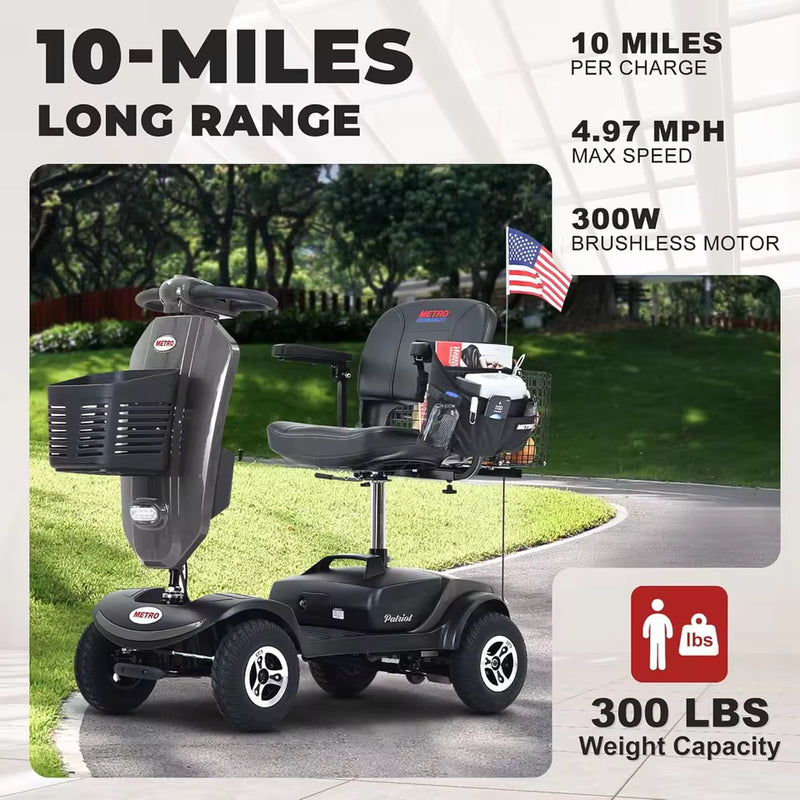 Metro Mobility Folding 4-Wheel Mobility Scooter – 300 lb Capacity