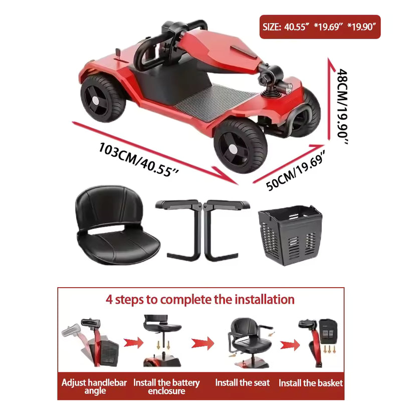 Foldable All-Terrain Mobility Scooter for Seniors