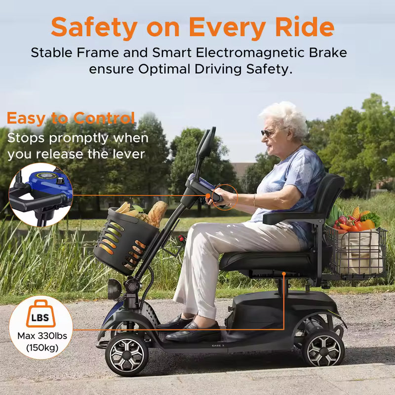 ENGWE Travel Mobility Scooter with Dual Baskets