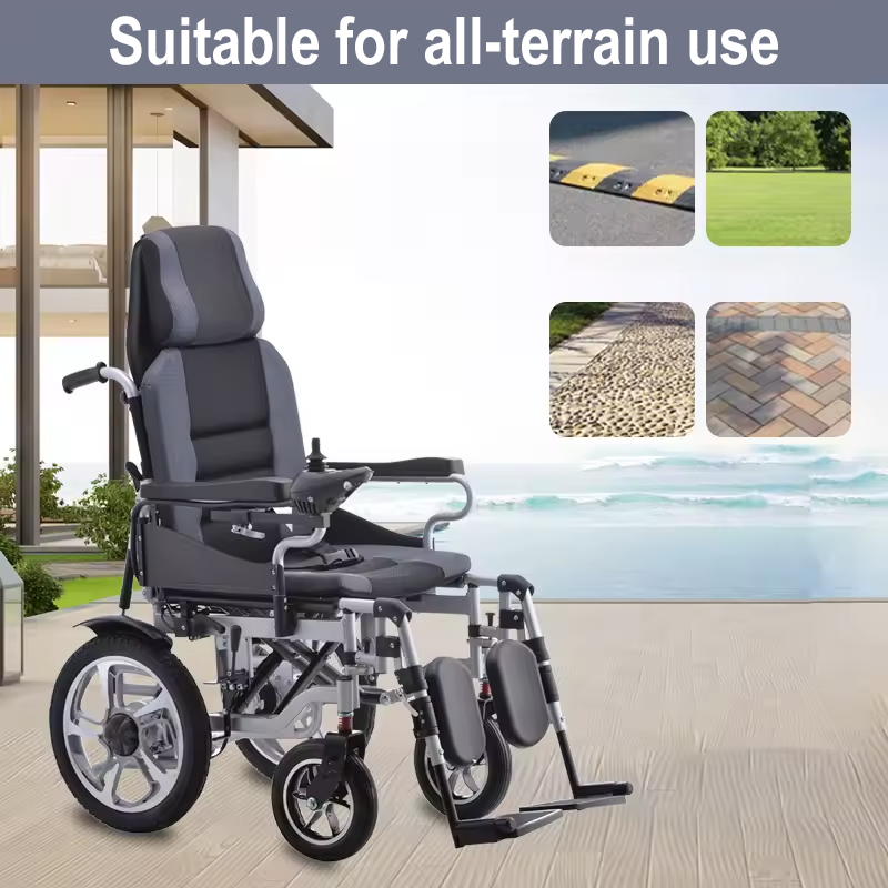 Foldable Power Wheelchair with Tilt & 150KG Capacity